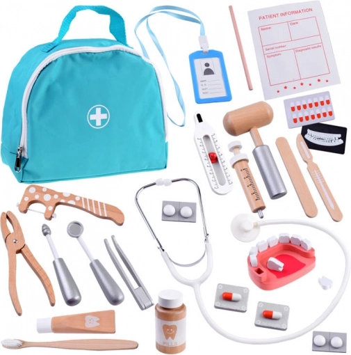 Children’s wooden dentist set with accessories