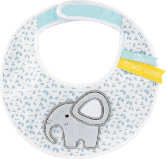 Soft washable bib with elephant