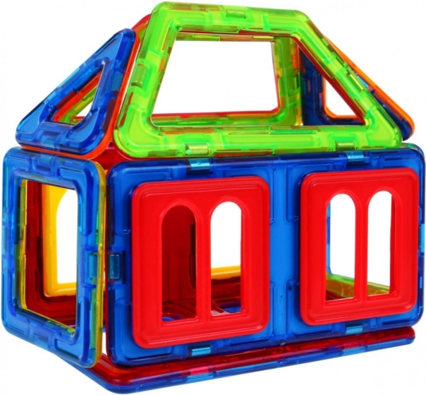 Mini Magnetic Building Set for Kids 3+ – Colorful Pieces, 13 pcs with Architectural Template