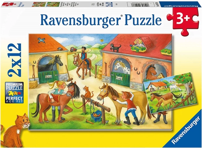 Ravensburger puzzle Farm Holidays with Horses 2×12 pieces