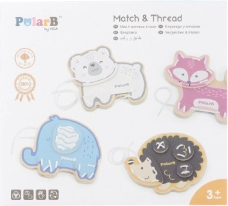 PolarB Lacing Animals – wooden set for fine motor skills