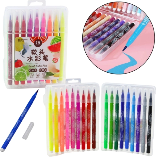 Watercolor Markers in a Practical Organizer - Set of 18 Colors