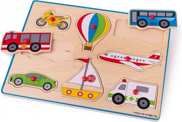 Houten puzzel transportmiddelen Bigjigs Toys