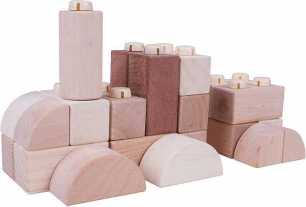 Lesene spojne kocke natur 100 kos v škatli