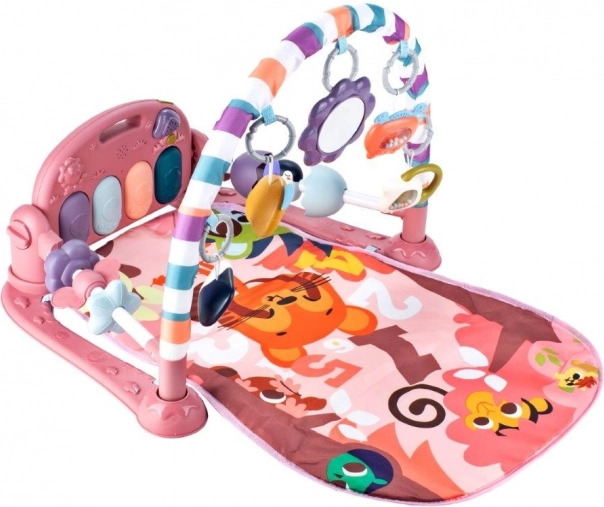 Tappetino gioco educativo con pianoforte e sonaglini – rosa