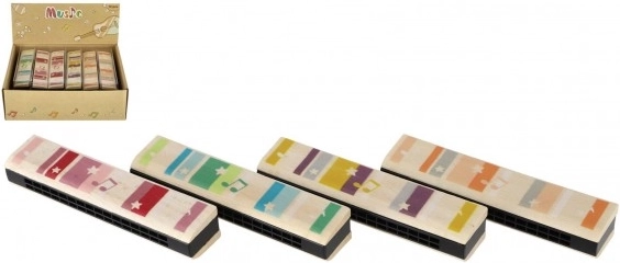Wooden harmonica for kids 13 cm