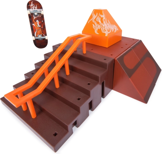 Stairs, rail, and wedge ramps for grinds and slides