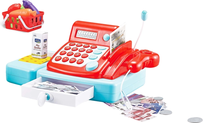 Kids’ cash register with accessories and light and sound effects 33 cm