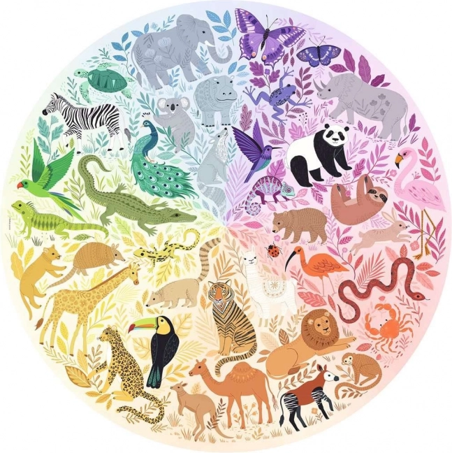 RAVENSBURGER Round Puzzle Color Circle: Animals 500 pieces
