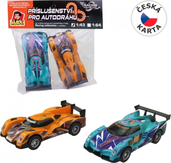 Náhradné autíčka pre autodráhu 1:43 – sada 2 ks