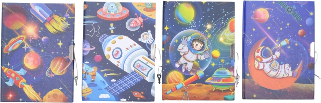 Memorial with Space Theme with Lock 13x18 cm