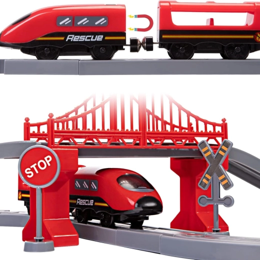 Treno elettrico con suoni e agganci magnetici