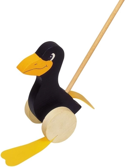 Wooden Toy Raven on a Stick