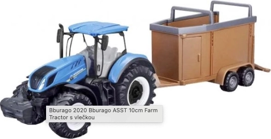 Traktor s vlečkou Bburago 10 cm