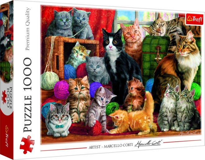 1000-piece Puzzle “Cat Encounter” Trefl