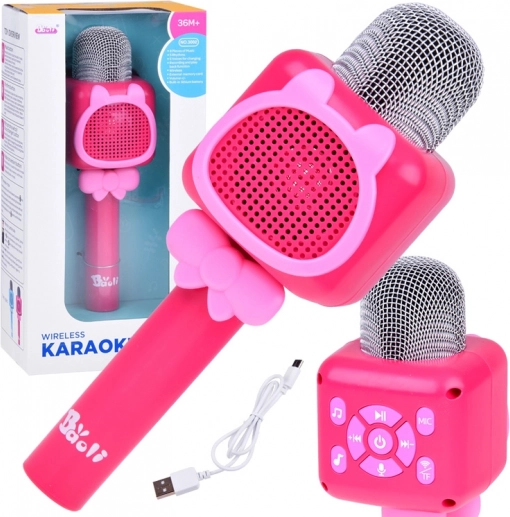 Wireless kids’ karaoke microphone with recording and Bluetooth