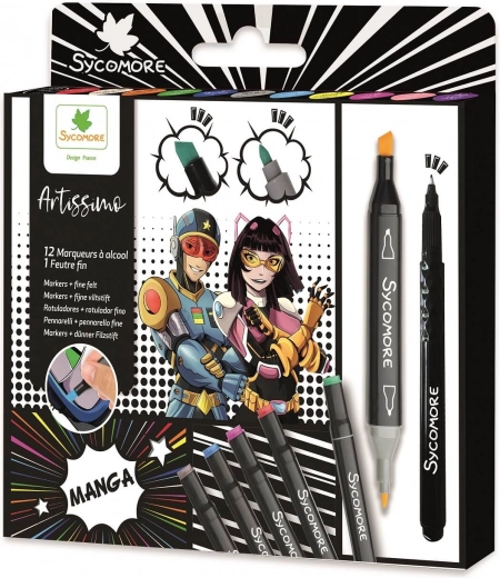 Artissimo double-sided alcohol markers for MANGA – set 10+1