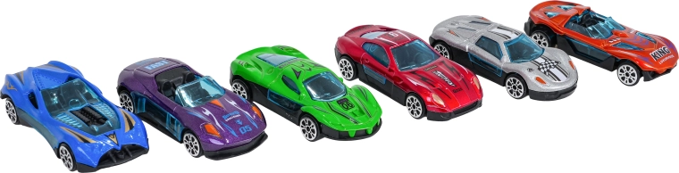 6 macchinine in metallo incluse