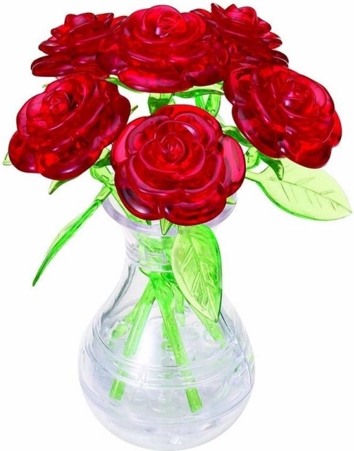 3D crystal puzzle bouquet of roses 47 pieces