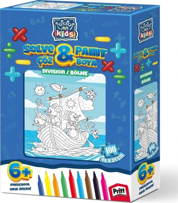 Coloring Division Puzzle - 100 Pieces