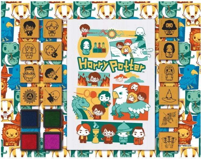 Fun Stamps with Pad HARRY POTTER – foam set of 14 stamps and 4 colored ink pads