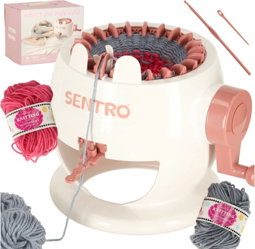 Circular Knitting Machine with 22 Needles and Yarn Set