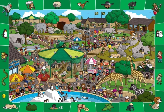 Eurographics Spot & Find – Day at the Zoo, 100-piece puzzle