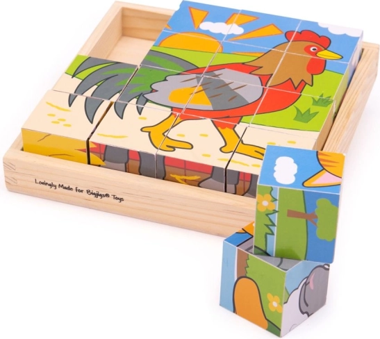 BIGJIGS TOYS cubes illustrés ferme