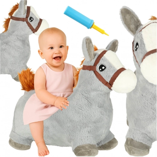 Rubberen springpaardje voor kinderen met pompje