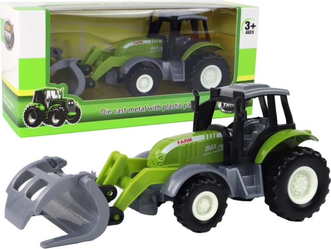 Zelený traktor s nakladačom Krokodíl – detský poľnohospodársky stroj