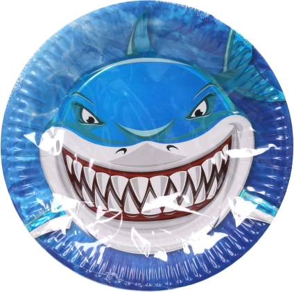 Assiettes en papier de fête requin 23 cm (6 pcs)