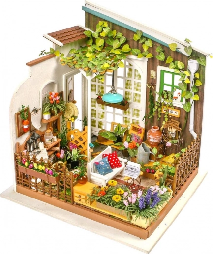 RoboTime miniature de maison – terrasse de jardin kit DIY avec LED
