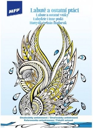 Anti-stress Coloring Pages – Swans and Other Birds A4