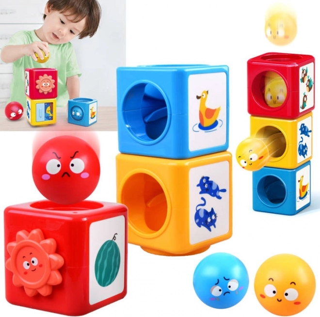 Colorful Building Blocks and Sorting Tower for Children