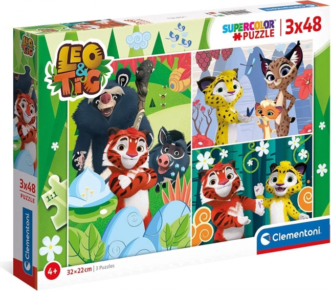Puzzle CLEMENTONI Leo and Tig 3×48 pieces