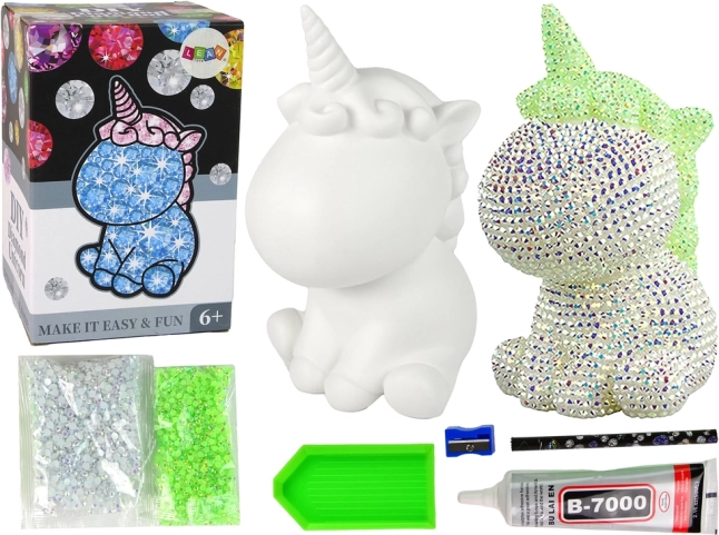 DIY sada Jednorožec Diamantové Malování Zelený