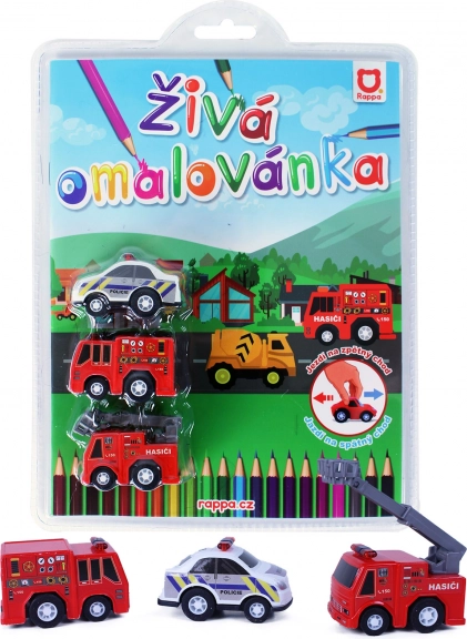 Live Coloring: First Responders - Set of 3 Pull-Back Cars