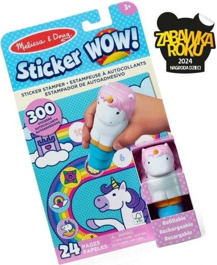 Sticker WOW - Book and Stamp with Unicorn Stickers