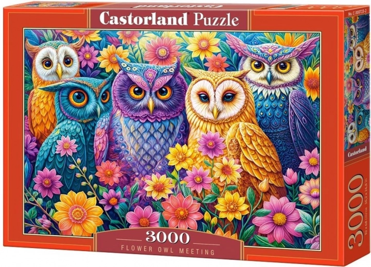 Castorland puzzle Owl Gathering in Flowers 3000 pieces