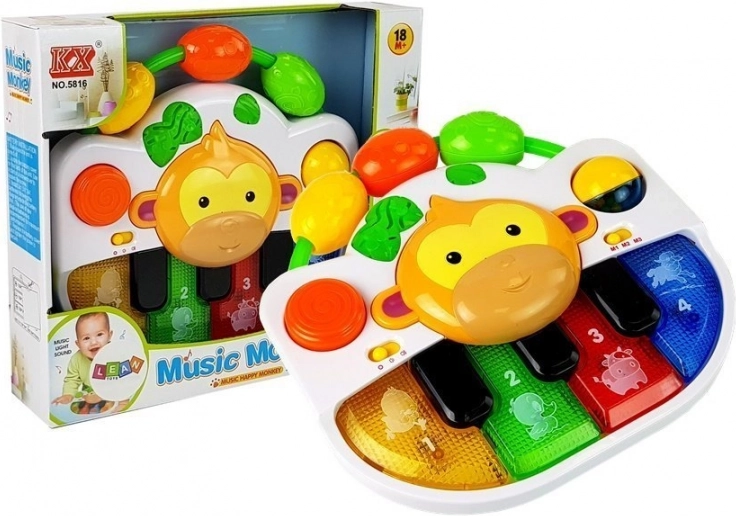 Children's Piano with Monkey Sound and Lights