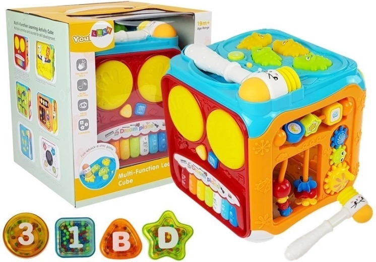 Interactive Educational Cube with Sounds and Lights