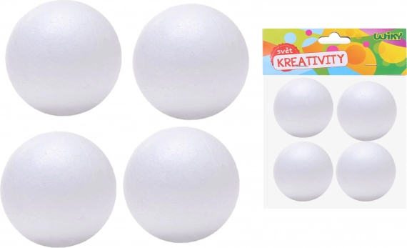 Decorative Polystyrene Balls 7 cm, 4 pcs