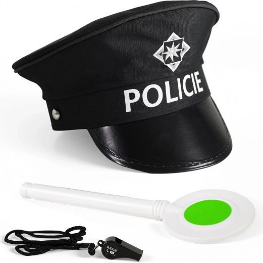 Set für kleine Polizisten mit Verkehrskelle und Pfeife