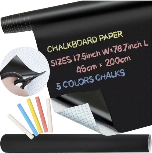 self-adhesive XXL chalkboard 45 × 200 cm with chalk