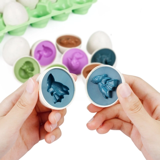 Educatieve set dino-eieren Jigsaw Sorter 12 stuks