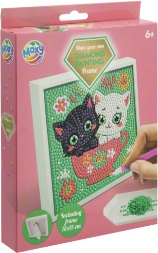 Moxy peinture diamant sur cadre chats 15 × 15 cm
