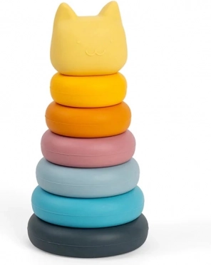 Jouet empilable en silicone en forme de chat