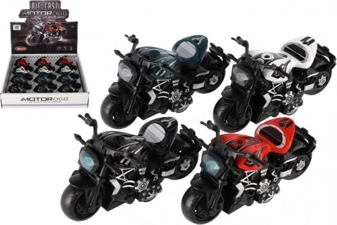 Mini motorcycle metal/plastic with pull-back - 4 colors
