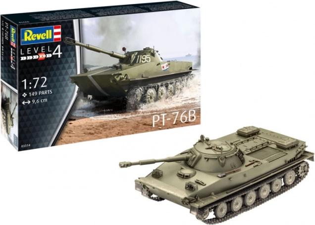 Plastový model tanku PT-76B