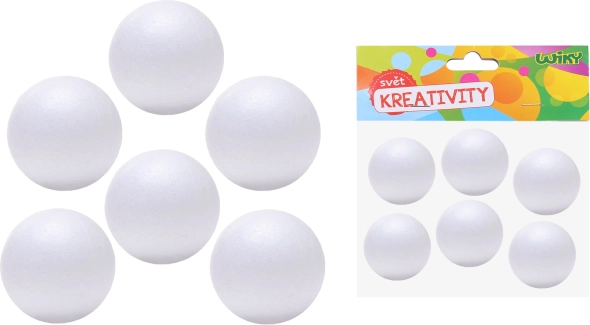 Decoratieve polystyreenballen 6 cm, 6 stuks